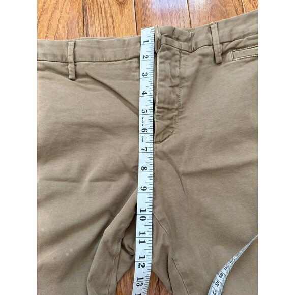Prada Mens 34 (50) Brown Khaki Tight Fit Flat Front Canvas Straight Pants Chino - Picture 12 of 15